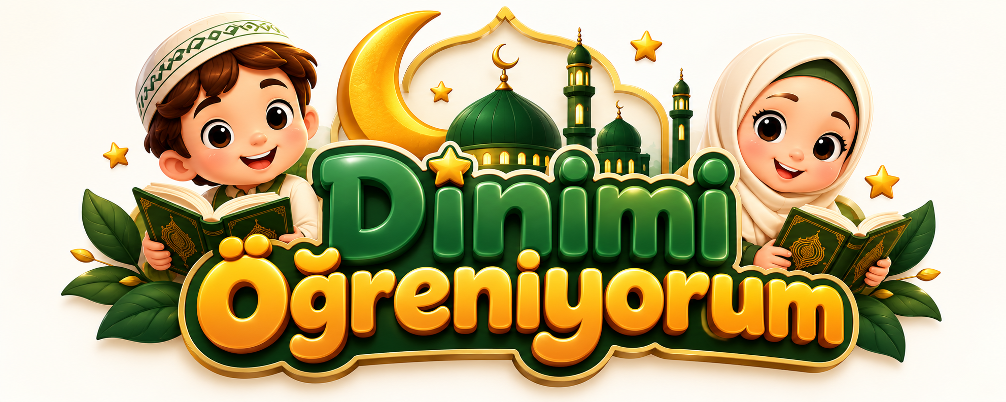 Dinimi Öğreniyorum çocuklar için İslami eğitim logosu